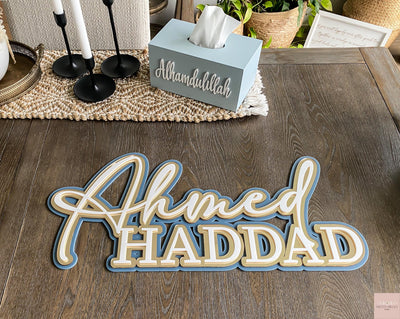 Kids triple layer colour acrylic wall mount names