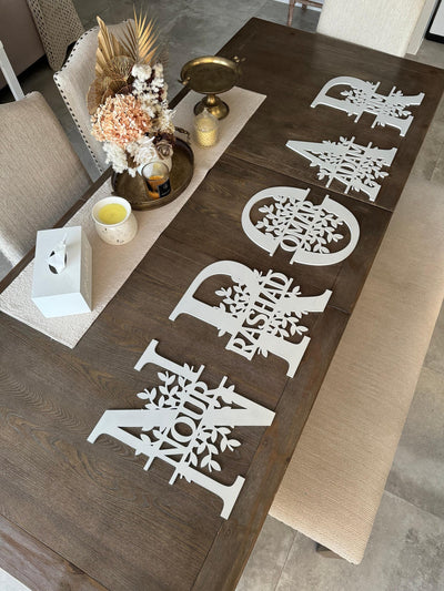 Split floral letters - MDF wood or painted